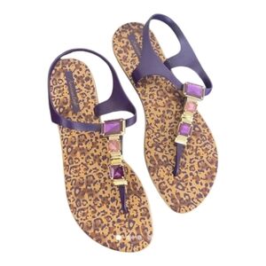 💥American Eagle Cheetah Print Sandals Purple Size Brazil 38/US 8 BUNDLE 3/$20